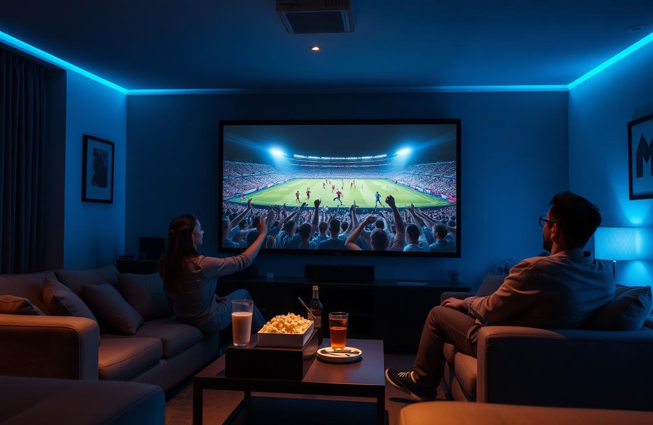 Amigos assistindo futebol